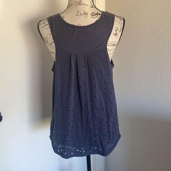Anthropologie Deletta Blue Sprinkled Shell Detailed Top - Picture 4 of 10